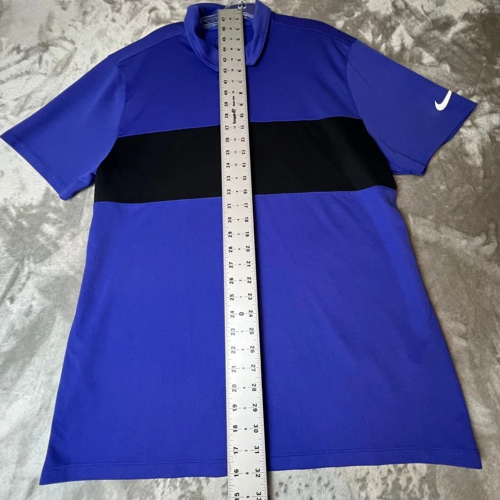 Nike Golf Polo Shirt Mens Golfing Athletic Black Blue Sport Activewear